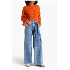 Veronica beard melinda crew neck sweater deep orange size S